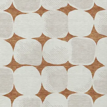 5' X 8' Brown And Ivory Abstract Washable Indoor Outdoor Area Rug