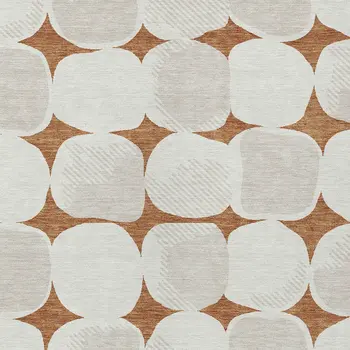 8' X 10' Brown And Ivory Abstract Washable Indoor Outdoor Area Rug
