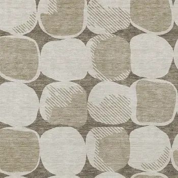 3' X 5' Taupe Beige And Gray Abstract Washable Indoor Outdoor Area Rug