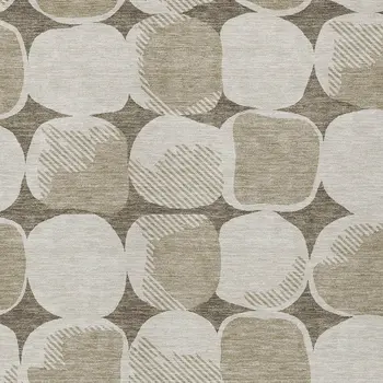 10' X 14' Taupe Beige And Gray Abstract Washable Indoor Outdoor Area Rug