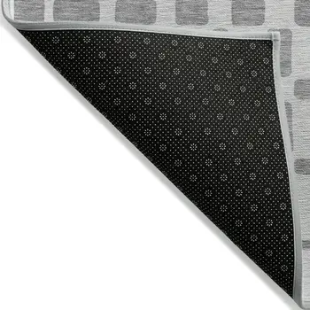 5' X 8' Gray And Ivory Geometric Washable Indoor Outdoor Area Rug