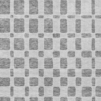 9' X 12' Gray And Ivory Geometric Washable Indoor Outdoor Area Rug