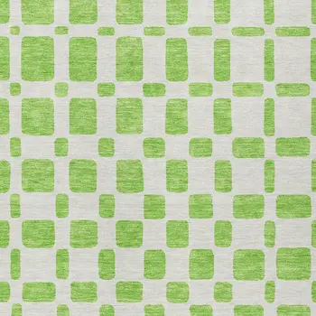 8' X 10' Lime Green And Ivory Geometric Washable Indoor Outdoor Area Rug