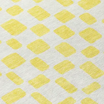 10' X 14' Yellow And Gray Geometric Washable Indoor Outdoor Area Rug