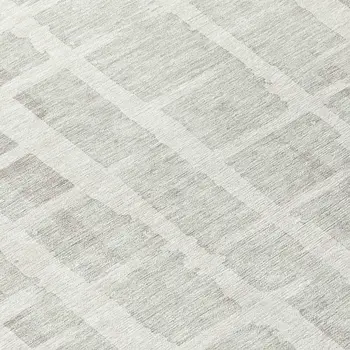 8' Ivory And Gray Round Striped Washable Indoor Outdoor Area Rug