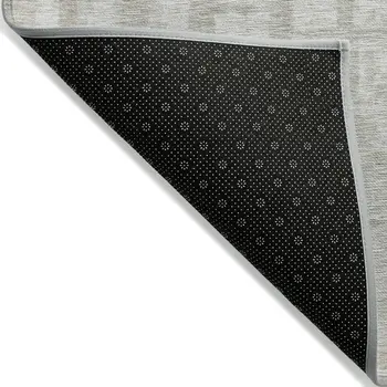 3' X 5' Taupe And Beige Striped Washable Indoor Outdoor Area Rug