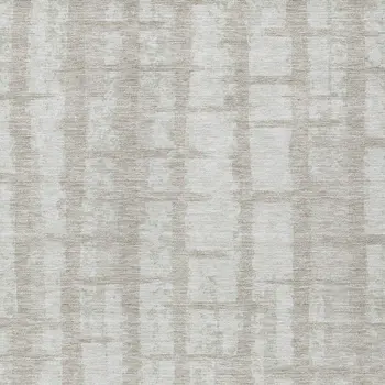9' X 12' Taupe And Beige Striped Washable Indoor Outdoor Area Rug