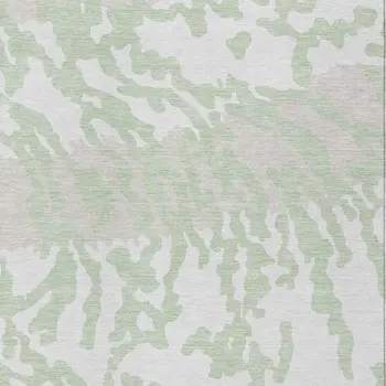 3' X 5' Artichoke Green Beige And Ivory Animal Print Washable Indoor Outdoor Area Rug