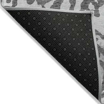 8' X 10' Gray And Ivory Animal Print Washable Indoor Outdoor Area Rug