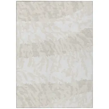 3' X 5' Ivory And Beige Animal Print Washable Indoor Outdoor Area Rug