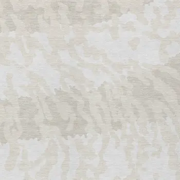 9' X 12' Ivory And Beige Animal Print Washable Indoor Outdoor Area Rug