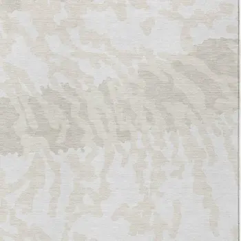 10' X 14' Ivory And Beige Animal Print Washable Indoor Outdoor Area Rug