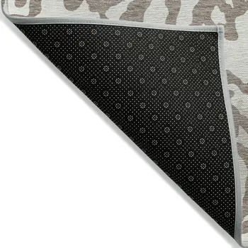3' X 5' Taupe Brown And Ivory Animal Print Washable Indoor Outdoor Area Rug