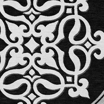 3' X 5' Black Floral Medallion Washable Indoor Outdoor Area Rug