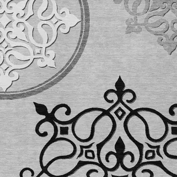 3' X 5' Gray Floral Medallion Washable Indoor Outdoor Area Rug