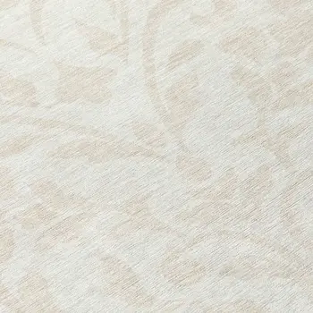 8' Ivory And Beige Round Floral Washable Indoor Outdoor Area Rug