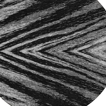 8' Black And Gray Round Abstract Washable Indoor Outdoor Area Rug