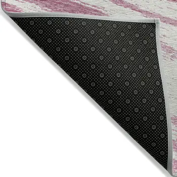 5' X 8' Blush And Ivory Abstract Washable Indoor Outdoor Area Rug