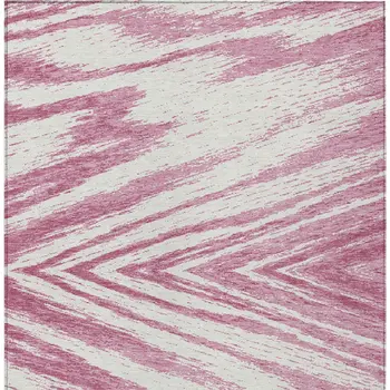 10' X 14' Blush And Ivory Abstract Washable Indoor Outdoor Area Rug
