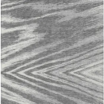 3' X 5' Gray And Ivory Abstract Washable Indoor Outdoor Area Rug