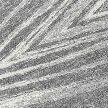 8' Gray And Ivory Round Abstract Washable Indoor Outdoor Area Rug