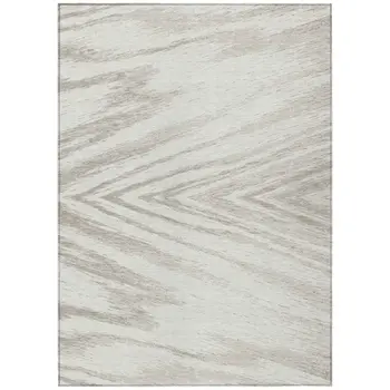8' X 10' Ivory And Beige Abstract Washable Indoor Outdoor Area Rug
