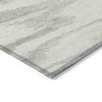8' X 10' Ivory And Beige Abstract Washable Indoor Outdoor Area Rug