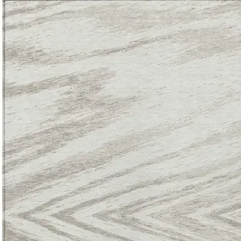 9' X 12' Ivory And Beige Abstract Washable Indoor Outdoor Area Rug