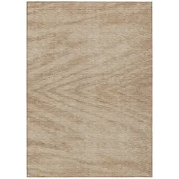 9' X 12' Khaki And Brown Abstract Washable Indoor Outdoor Area Rug