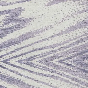 8' X 10' Lavender And Ivory Abstract Washable Indoor Outdoor Area Rug