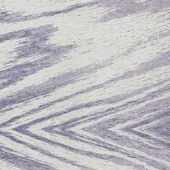 9' X 12' Lavender And Ivory Abstract Washable Indoor Outdoor Area Rug
