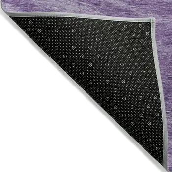 9' X 12' Purple And Ivory Abstract Washable Indoor Outdoor Area Rug
