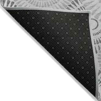 10' X 14' Gray And Dark Gray Geometric Washable Indoor Outdoor Area Rug