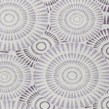 9' X 12' Lavender And Ivory Geometric Washable Indoor Outdoor Area Rug
