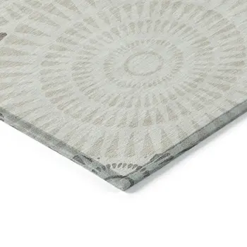 3' X 5' Taupe And Brown Geometric Washable Indoor Outdoor Area Rug