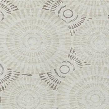 5' X 8' Taupe And Brown Geometric Washable Indoor Outdoor Area Rug