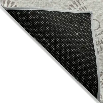 8' X 10' Taupe And Brown Geometric Washable Indoor Outdoor Area Rug