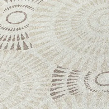 8' X 10' Taupe And Brown Geometric Washable Indoor Outdoor Area Rug