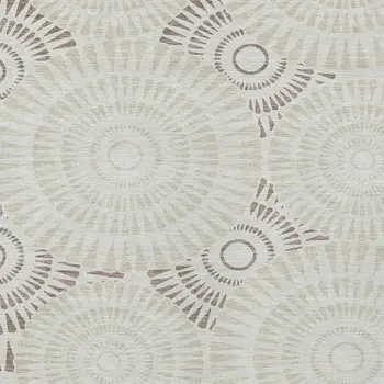 9' X 12' Taupe And Brown Geometric Washable Indoor Outdoor Area Rug