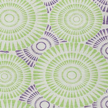 9' X 12' Green And Purple Geometric Washable Indoor Outdoor Area Rug