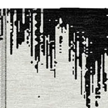5' X 8' Black And Ivory Chevron Washable Indoor Outdoor Area Rug