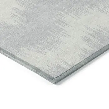 3' X 5' Silver And Gray Chevron Washable Indoor Outdoor Area Rug