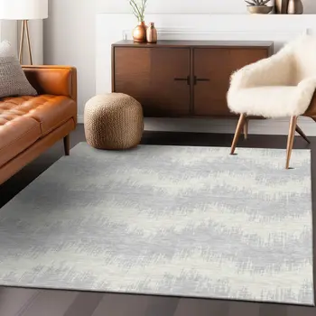 3' X 5' Silver And Gray Chevron Washable Indoor Outdoor Area Rug