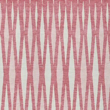 5' X 8' Blush And Ivory Geometric Washable Indoor Outdoor Area Rug