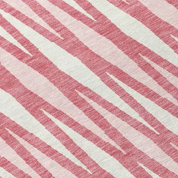 9' X 12' Blush And Ivory Geometric Washable Indoor Outdoor Area Rug