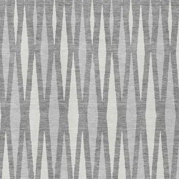 10' X 14' Gray And Ivory Geometric Washable Indoor Outdoor Area Rug