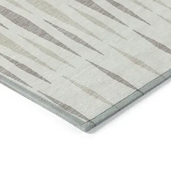 5' X 8' Ivory Brown And Beige Geometric Washable Indoor Outdoor Area Rug