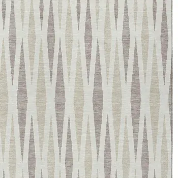 8' X 10' Ivory Brown And Beige Geometric Washable Indoor Outdoor Area Rug