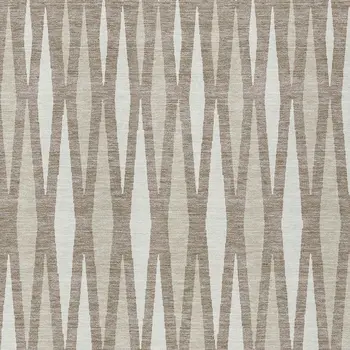 8' X 10' Taupe Beige And Ivory Geometric Washable Indoor Outdoor Area Rug