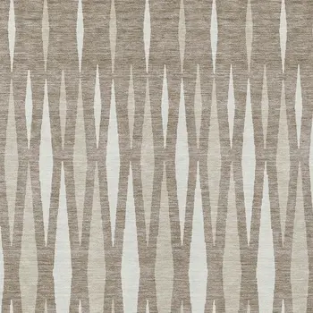9' X 12' Taupe Beige And Ivory Geometric Washable Indoor Outdoor Area Rug